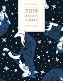 2019 Weekly Planner Twenty Nineteen: Dated With To Do Notes And Inspirational Quotes - Siberian Husky Blue Space (Awesome Calendar Planners for Dog Owners) by Popo Planner