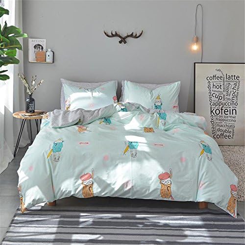 Auvoau Kids Bedding Cartoon Bedding Set Teen Bedding Set Kid's Duvet Cover Set Girl Bedding Set Girl Duvet Cover Set 4 Piece (1, Twin-Fitted Sheet)