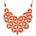 Jane Stone Fashion Elegant Orange Tessellate Net Statement Beaded Jewelry Bib Choker Necklace for Mother(Fn0511-Orange)