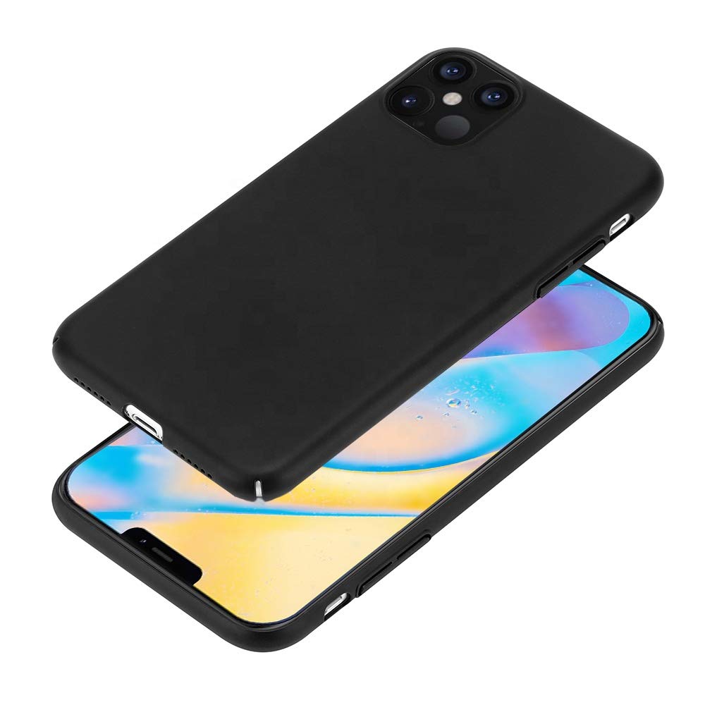 RKVMM Silicone Case for iPhone 12 Pro, Rubber Cover [Comfortable Grip][Screen & Camera Protection][Shock-Absorbing] Compatible With iPhone 12 Pro (6.1') (Black)