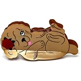 Tan Fluffy Dog Hair Clip – Cute Dog Claw Clip with Flower – Fun Pet Hair Accessory for Women – Perfect for Dog Lovers & Animal Enthusiasts