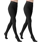 YAGAXI Fleece Lined Opaque Tights for Women - 2 Pairs 200D Warm Winter Pantyhose with Control Top
