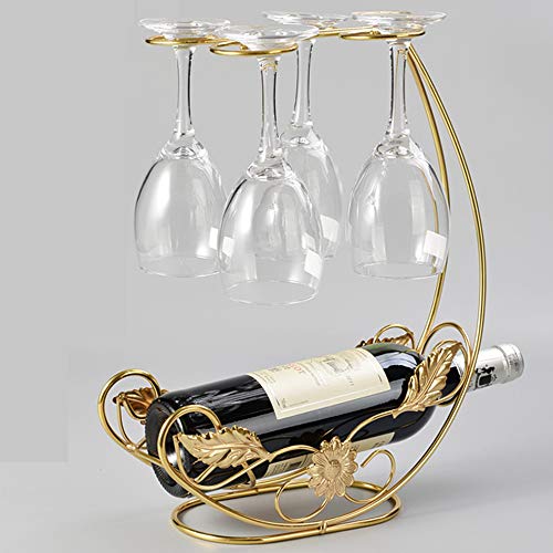 Homye Countertop Wine Rack with Glass Holder Freestanding Wine Holder