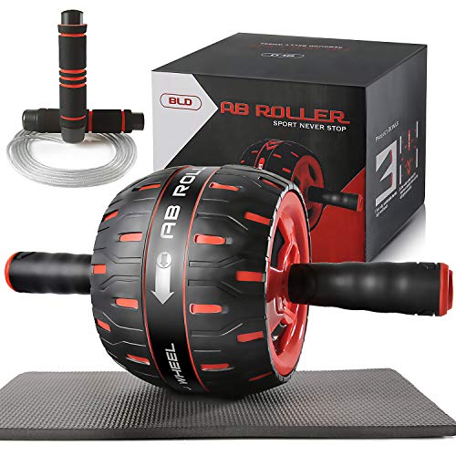 Ab Roller Wheel Workout Equipment-3-in-1 AB Wheel Roller Kit Abs Roller Pro with Jump Rope and Knee Ab Roller Wheel Workout Equipment-3-in-1 AB Wheel Roller Kit Abs Roller Pro with Jump Rope and Knee