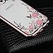 [Secret Garden] HAOTP Beauty Luxury Butterfly Floral Flower Diamonds Shiny Plating Frame Plating Bumper Soft Flexible TPU Transparent Skin Case for Samsung Galaxy NOTE 5-Swarovski (Rose Gold/Pink)