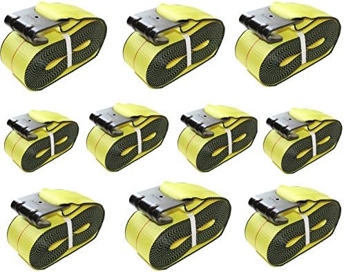 4" x 30' DKG Cargo Winch Strap with Flat Hook Flatbed Truck Tie Down (10 Pack)
