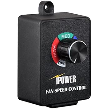 iPower GLFANXCONTROL Exhaust Variable Speed Adjuster for Duct Inline Fan Vent Blower, HVAC Controls, 350W, Black