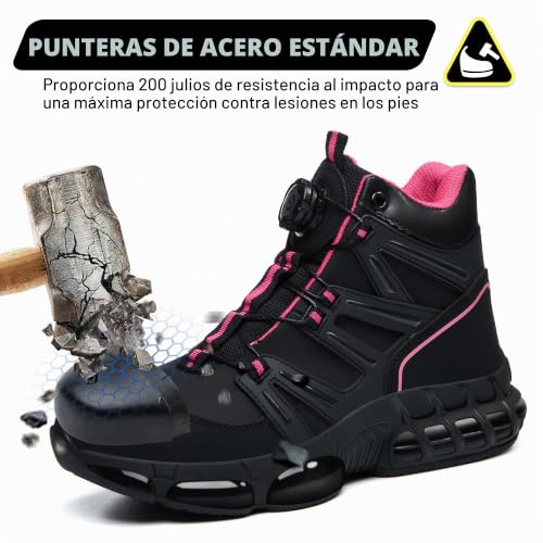 PAQOZKC Lightweight Safety Boots Men Women Comfortable Work Boots