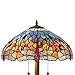 Serena D'italia Contemporary Tiffany Floor Lamp Torchiere - Red Dragonfly Floor Lamp - 60-inch Tall Floor Stained Glass Lamp - Blue and Yellow Shade Tiffany Floor Lamps for Living Room