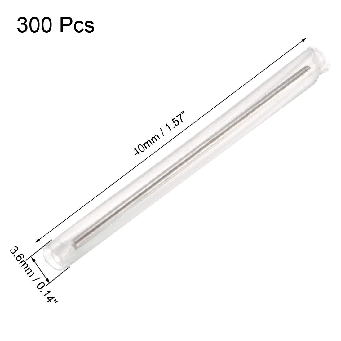 sourcing map 40mm 3.6mm OD Fiber Optic Fusion Splice Tube Protector Sleeves, Clear Heat Shrinkable Tubing- 300pcs - Image 3
