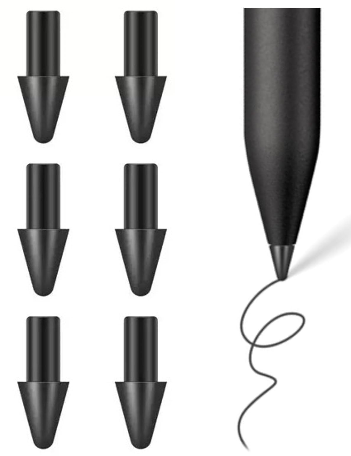 Photo 1 of [OEM 6PCS Tips] Marker Pen Tips for Remarkable Paper Pro Stylus,Durable Nibs Compatible with Remarkable Paper Pro 2024 Stylus Pen Replacement Tips/Nibs (6PCS Tips-Black)