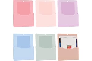 Fuutreo 6 Pcs Magnetic Wall File Organizer Magnetic Wall File Holder Refrigerator Wall Magnetic Holder Magnetic Magazine Holder for Mail Letters Paper Office Supplies (Many Color,Large)
