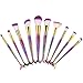 Doinshop Novelty Mermaid Handle Makeup Brush Set Professional Face Eye Shadow Eyeliner Foundation Blush Lip Makeup Brushes Powder Liquid Cream Cosmetics Blending Brush Tool (PACK 10)