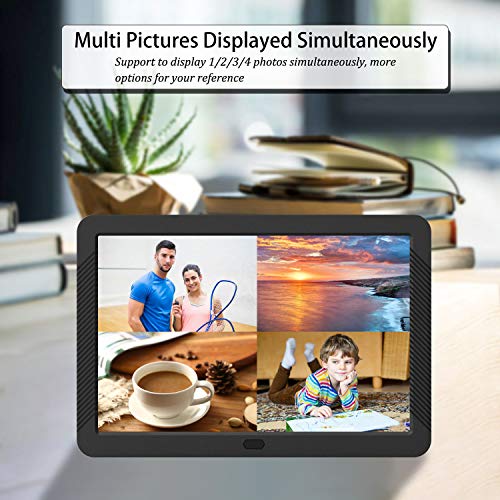 Digital Picture Frame 1920x1080 IPS Screen Include 32GB SD Card 16:9 1080P Video Frame, Photo Auto Rotate, Image Preview, Auto Turn On/Off, Auto Play, Background Music, Calendar, Clock(8 Inch Black) - Thumbnail 4