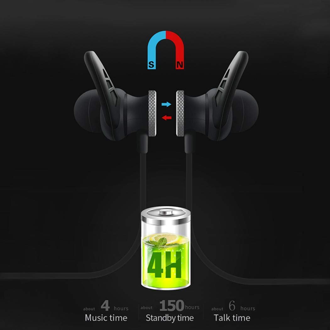 wareg Bluetooth Stereo Earphone Headset Wireless Magnetic Earbuds Headphones