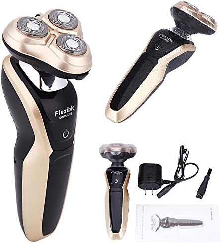 Hair Salon Rotary 3D Rechargeable Washable Men's Cordless Electric Shaver Razor Deluxe