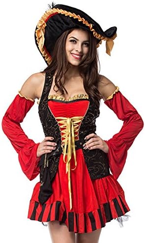 Barathrum Women Halloween Party Sexy Matador Pirate Captain Cosplay Costume With Hat