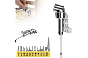 Upgrade 105 Degree Right Angle Drill Adapter, Right Angle Drill Attachment with Multi-Function Bend Screwdriver Bit, 1/4" Hex