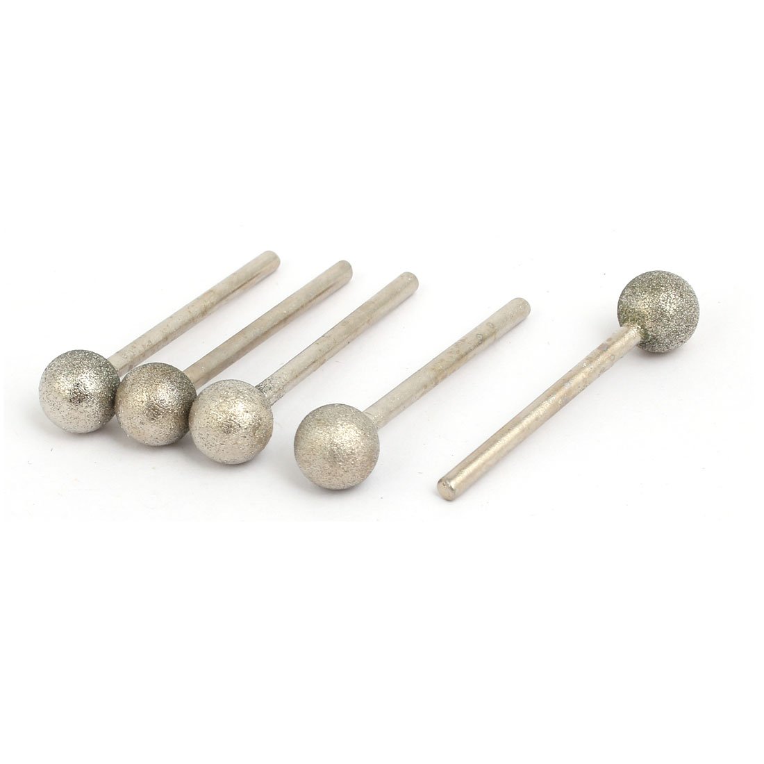 Sourcingmap 3mm Shank 10mm Dia Diamond Head Ball Shaped Grinding Mounted Point Bits 5pcs