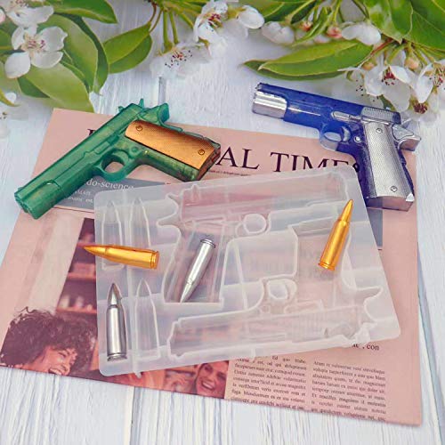 Actvty Gun Resin Mold Silicone, 3D Pistol Epoxy Casting Molds for Home
