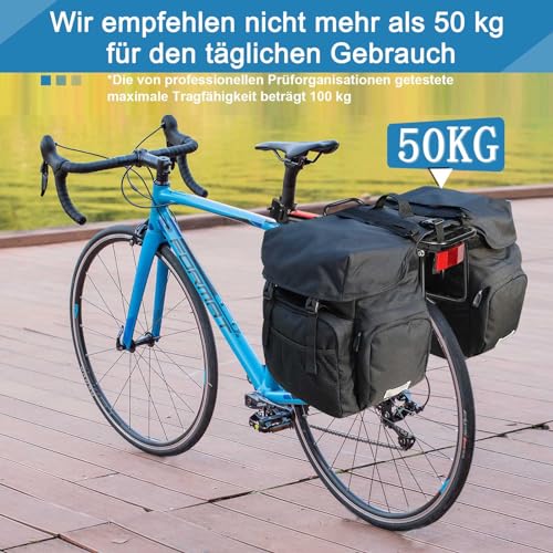 Toptrek Pannier Rack Mountain Bike for 24-29 Inch Bicycle, Universal Aluminium Alloy Pannier Rack, Load Capacity at Least 50 kg, Bicycle Rear Pannier Rack for MTB, Road Bike, EBike