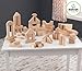 KidKraft 60-Piece Wooden Cutout Shapes Block Building Architectural Set - Natural