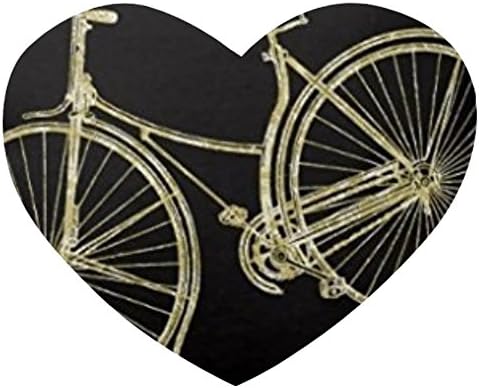 Gold &amp; Black Vintage Bicycl Heart-shaped Mousepad