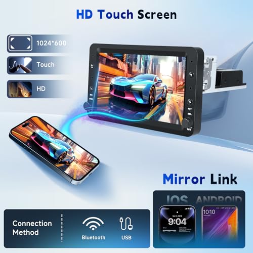 VECHTEL 2G + 64G Android 15 Car Radio for Alfa Romeo 159 2004-2011, 7 Inch HD Screen Tactile Stereo Car Stereo Car with Carplay Android Car Wireless GPS Wi-Fi Bluetooth 2USB Radio FM RDS Rearview Camera