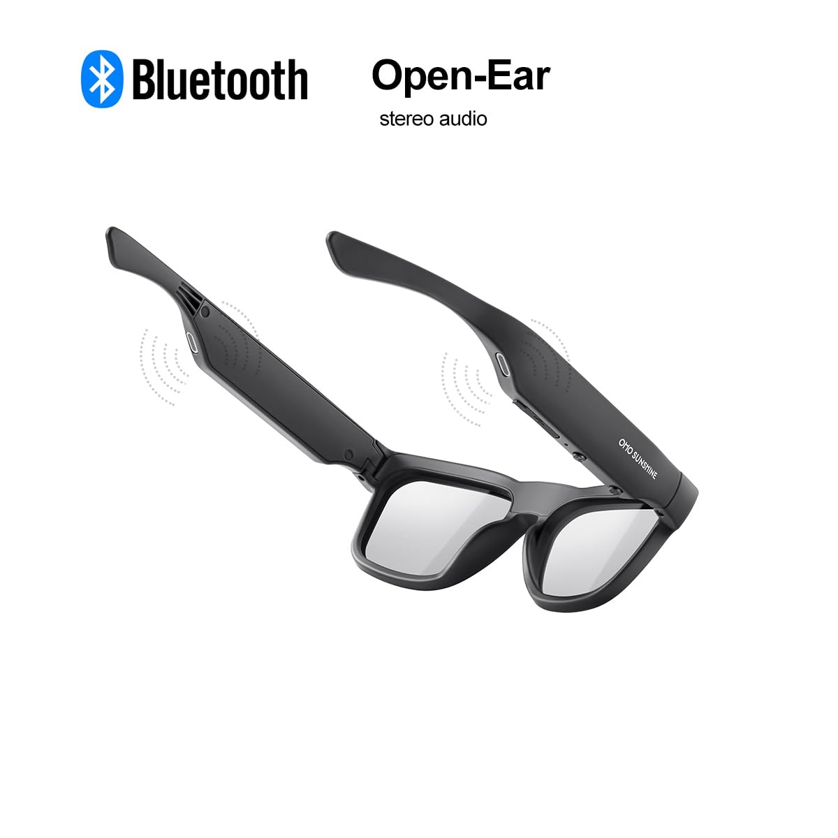 OhO Smart Glasses with Full HD Camera & Open Ear Bluetooth Speaker Headphone,Built in Memory,for Men Women