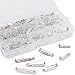 Rustark 120Pcs 3 Sizes Silver Tone Pin Back Clasp Brooch for Badge Crafts, Jewelry Crafting, Sewing Fabric, Making Corsage - Small/Medium/Large