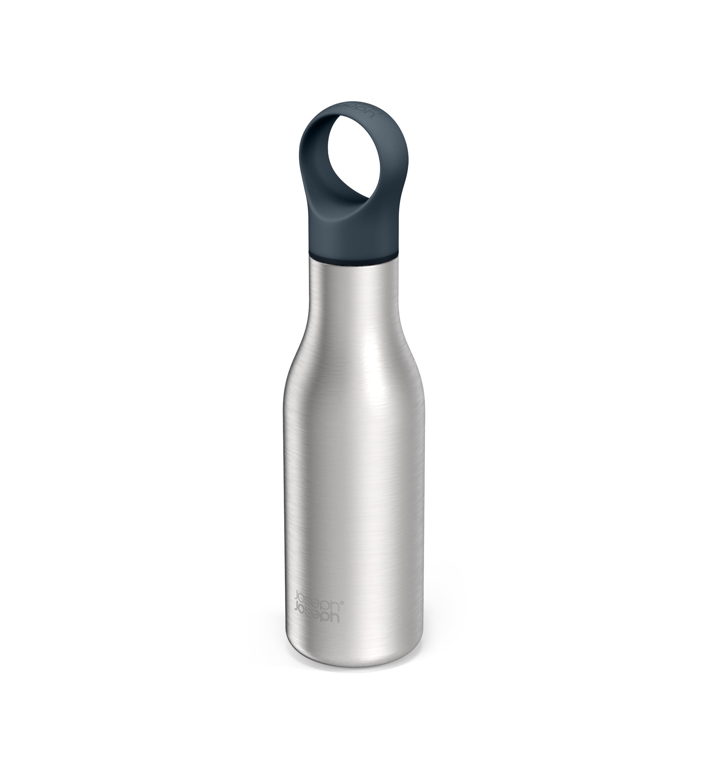 Joseph Joseph Loop- Stainless-steel Vacuum Insulated Water Bottle, Flask for Work, Gym, Travel- 500ml, Stainless Steel, 24