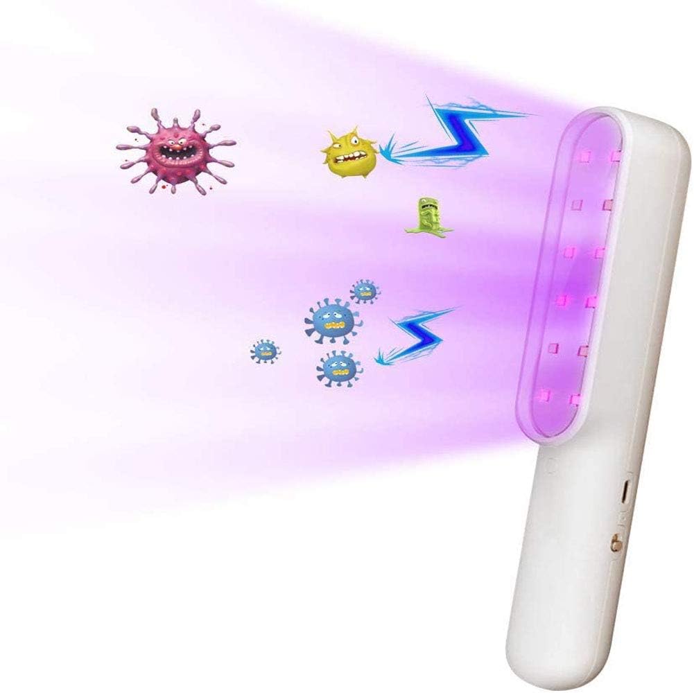 SANXI UV Light Sanitizer Travel Wand Portable UV-C Light Lamp, Ultraviolet Sterilizer Lamp Without Chemicals for Hotel Household Wardrobe Toilet Lift Car Pet Area