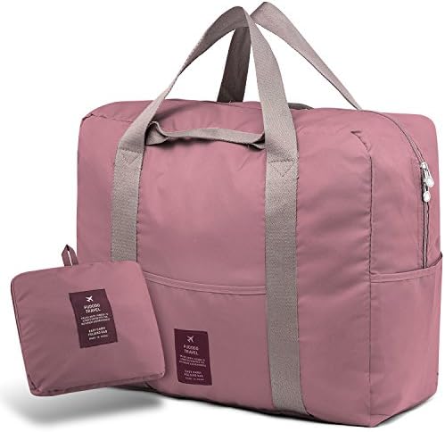 SPAHER Travel Duffle Bag Foldable Packable Lightweight Holdall Waterproof Handbag Shoulder Sling Clothes Packing Organiser Storage Carrying Suitcase for Shopping Gym Sports Camping 40L Red