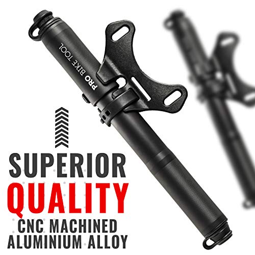 PRO BIKE TOOL Bike Pump with Gauge Fits Presta and Schrader Accurate