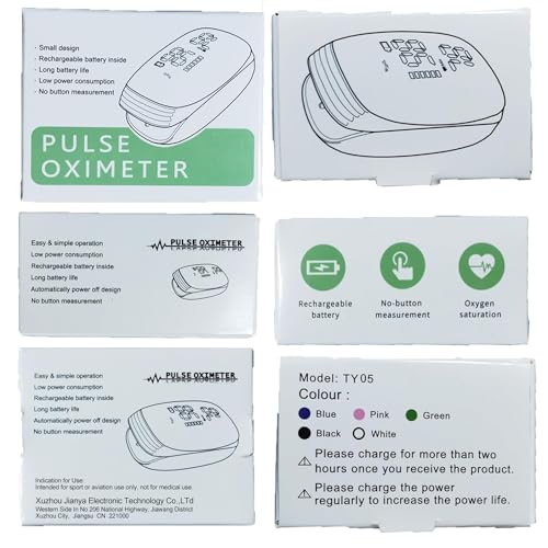 Fingertip Pulse Oximeter, Rechargeable Pulse Oximeter, Finger Pulse Oximeter, Blood Oxygen Meter Finger, Pulse OX with Lanyard, Oximetro for Sports Outdoors Aviation Use Only (Purple)