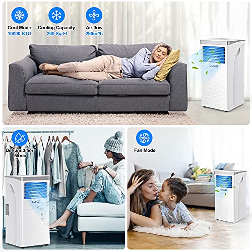 LUKO Portable Air Conditioner 10000 BTU,Cooler, Dehumidifier, Fan for