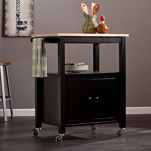 Southern Enterprises KA3276 Kenner Black Kitchen Cart