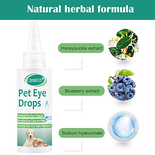 CIDBEST Cat ＆Dog Eye Drops, Eye Wash for Dogs, Pet Eye Care, Relieve