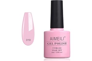 AIMEILI Soak Off U V LED Pink Gel Nail Polish - Cake Pop (019) 10ml