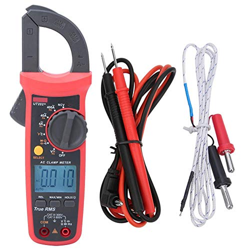 Digital Clamp Meter Multimeter,UNI-T UT202+ Portable Hand-Held Automatic Range True RMS Clamp Meter with LCD Display