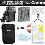 Essential Accessories Bundle Kit For Canon PowerShot ELPH 330 HS, ELPH 100 HS , ELPH 300 HS ELPH 310 HS 12 MP Digital Camera Includes (900maH) Replacement Canon NB-4L Battery + Charger + Case + More