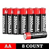 AA Batteries Rechargeable 1.2V Ni-MH 2800mAh High Capacity Long Lasting Double A Battery for Household and Business