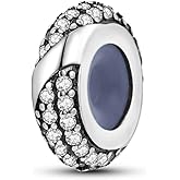 Parmuz Stoppers beads Charms for Bracelets 925 sterling silver 2pcs clip Rondelle Spacer Charm Jewelry for Woman