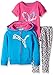 PUMA Girls' 3-Piece Set Zip Jacket Tee and Pant