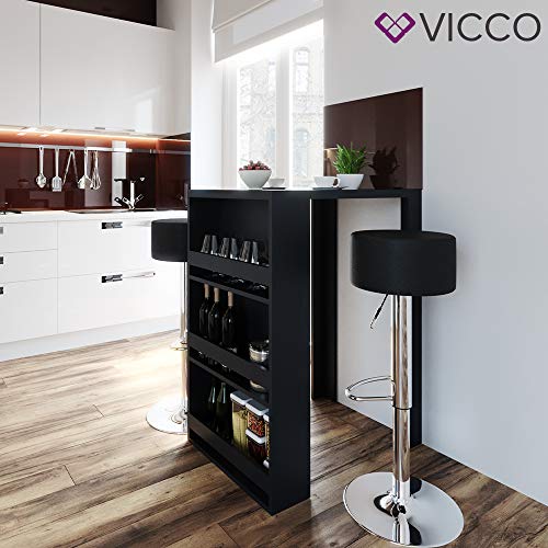 Vicco Bartisch Bar Weiß Anthrazit Tresen Bartresen Stehtisch Tisch Tresentisch Bistrotisch Küche mit 3 extra Fächern… – Bild 5