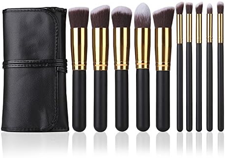 Hername 10 Pcs Oval Makeup Brush Set Foundation Eye Shadow Colour Concealer Contour Blending Cosmetic Brushes