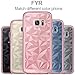 BENTOBEN Compatible with Phone Case Samsung Galaxy S7 Edge, Clear Crystal Slim 3D Geometric Design Soft TPU Hard PC Frame Hybrid Shockproof Protective Phone Cases for Girls Women, Rose Gold