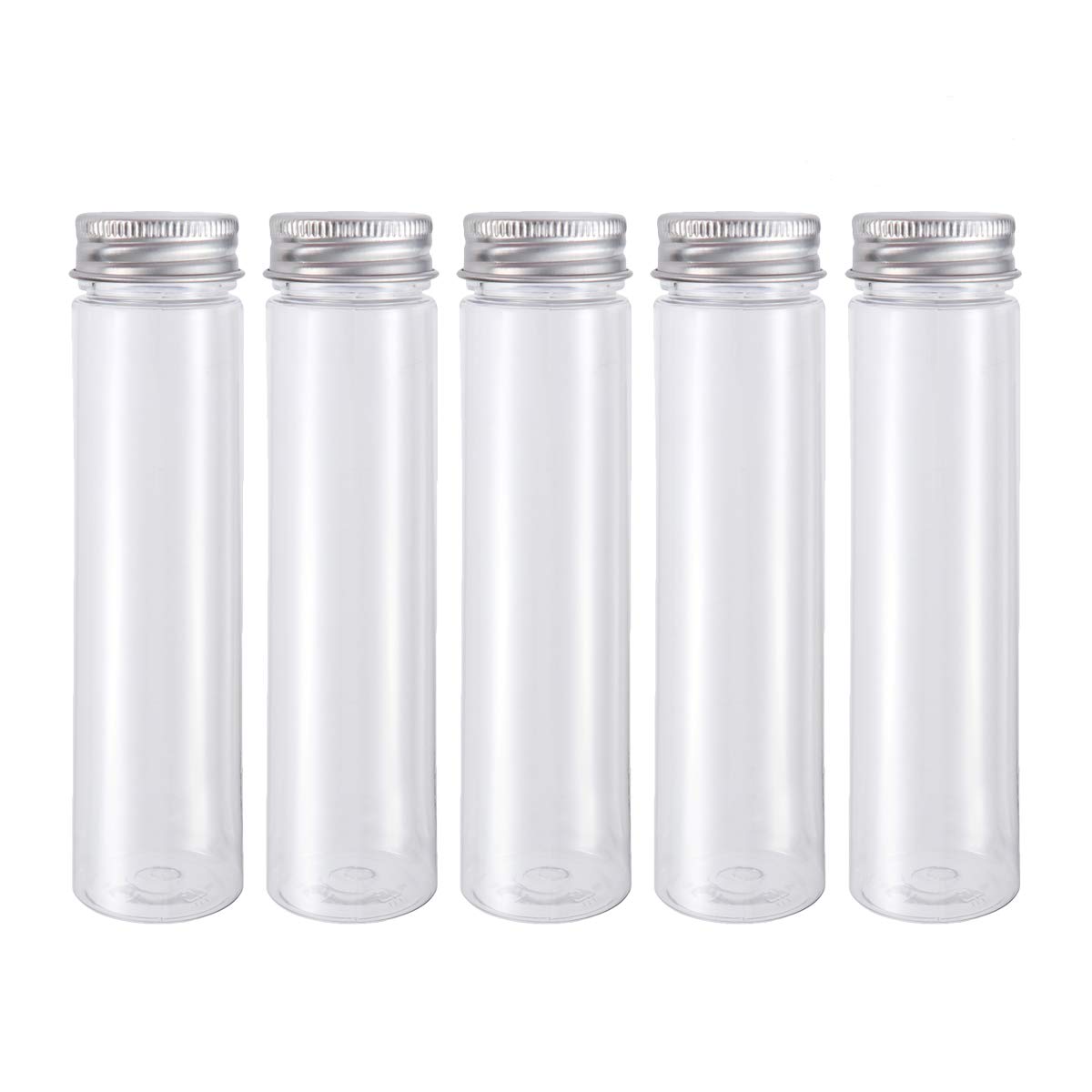 UEETEK 15 x 110 ml test tubes flat bottom plastic clear test tubes with