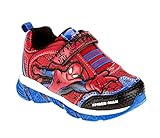 Marvel Boys Spiderman Lighted Black Red Shoe Sneaker