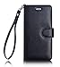 FYY Luxury PU Leather Wallet Case for Samsung Galaxy S6 Edge Plus, [Kickstand Feature] Flip Phone Case Protective Cover with [Card Holder] [Wrist Strap] for Samsung Galaxy S6 Edge Plus 2015 Black